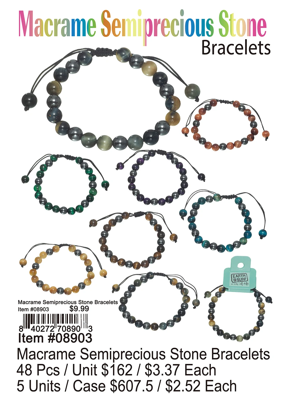 Macrame Semi Precious Stone Bracelets